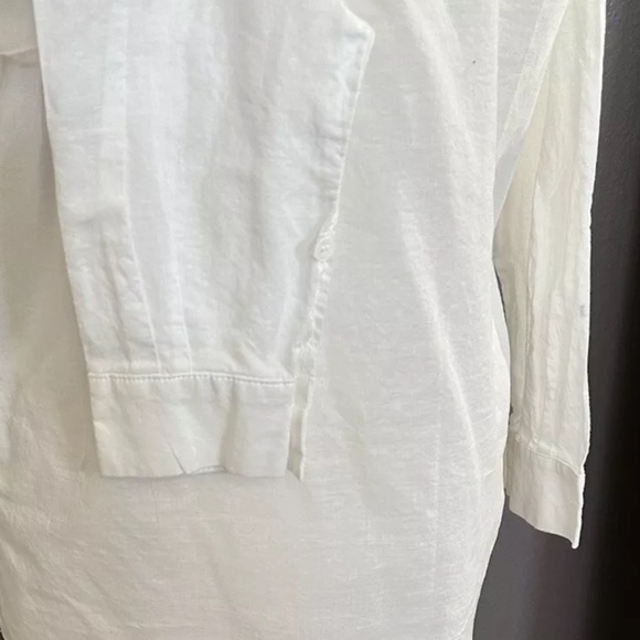 By Egreis Women's White Medium Long Sleeve Lightweight Sheer Classic Soft Shirt - Picture 4 of 6